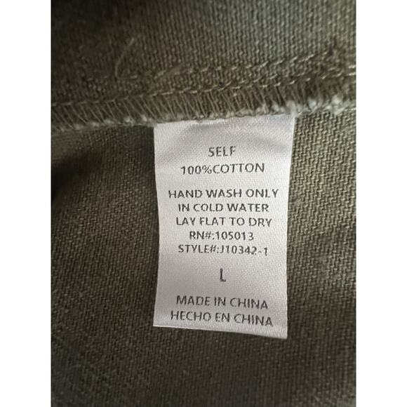 Savanna Jane Jacket Floral Embroidered Womens Sz L Olive Green Boho Western - Picture 10 of 11